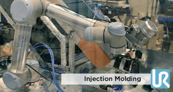 Injection molding by collaborative robot